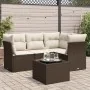 Set comedor de jardín 5 piezas y cojines ratán sintético marrón von , Gartensets - Ref: Foro24-3217593, Preis: 348,38 €, Raba...