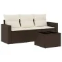 Set de sofás de jardín 4 pzas y cojines ratán sintético marrón von , Gartensets - Ref: Foro24-3218663, Preis: 266,56 €, Rabat...