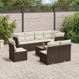Set de sofás de jardín 9 pzas y cojines ratán sintético marrón by , Garden sets - Ref: Foro24-3249612, Price: 554,71 €, Disco...