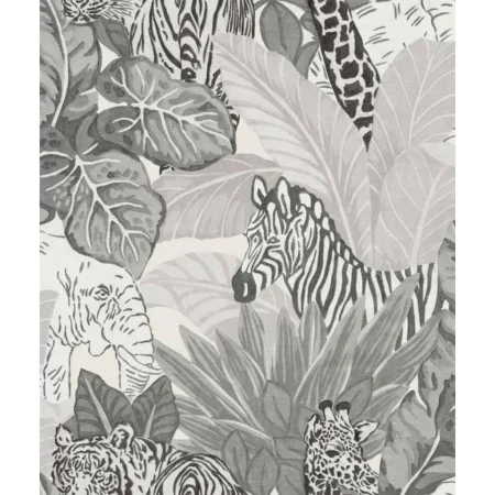 Noordwand Papel de pared Good Vibes Jungle Animals gris y negro von , Bemaltes Papier - Ref: Foro24-440443, Preis: 27,54 €, R...