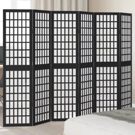 Biombo separador de 6 paneles madera maciza Paulownia negro by , Room dividers - Ref: Foro24-358777, Price: 125,48 €, Discoun...