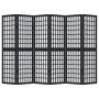 Biombo separador de 6 paneles madera maciza Paulownia negro by , Room dividers - Ref: Foro24-358777, Price: 125,48 €, Discoun...