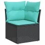 Set de sofás de jardín 11 pzas y cojines ratán sintético negro by , Garden sets - Ref: Foro24-3227170, Price: 815,67 €, Disco...