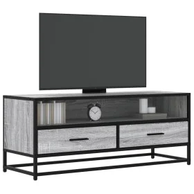Mueble TV metal y madera ingeniería gris Sonoma 100x34,5x40 cm von , TV-Möbel - Ref: Foro24-848817, Preis: 90,79 €, Rabatt: %