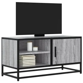 Mueble TV madera ingeniería y metal roble ahumado 80x34,5x40 cm by , TV Furniture - Ref: Foro24-848822, Price: 67,29 €, Disco...