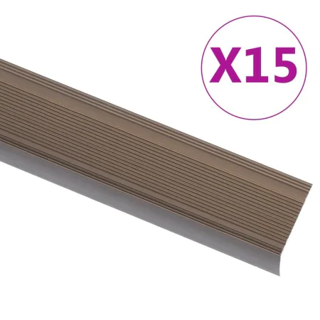 Perfiles de peldaños forma de L 15 uds aluminio marrón 67 cm by , Stairs - Ref: Foro24-146789, Price: 62,16 €, Discount: %