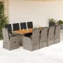 Set de comedor de jardín 11 pzas y cojines ratán sintético gris by , Garden sets - Ref: Foro24-3277617, Price: 1,00 €, Discou...