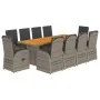Set de comedor de jardín 11 pzas y cojines ratán sintético gris by , Garden sets - Ref: Foro24-3277617, Price: 1,00 €, Discou...