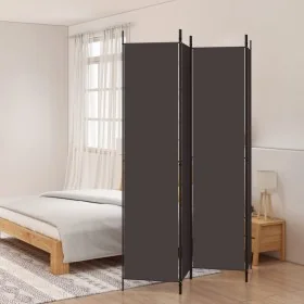 Biombo divisor de 4 paneles de tela marrón 200x220 cm by , Room dividers - Ref: Foro24-350199, Price: 36,31 €, Discount: %