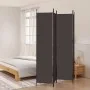 Biombo divisor de 4 paneles de tela marrón 200x220 cm by , Room dividers - Ref: Foro24-350199, Price: 36,31 €, Discount: %