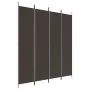 Biombo divisor de 4 paneles de tela marrón 200x220 cm by , Room dividers - Ref: Foro24-350199, Price: 36,31 €, Discount: %