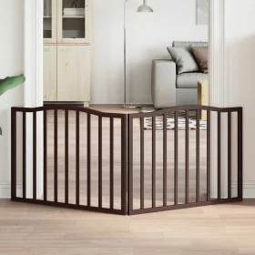 Puerta para perros plegable 2 paneles álamo marrón roble 160 cm von , Hundehütten und Zäune - Ref: Foro24-352232, Preis: 39,7...
