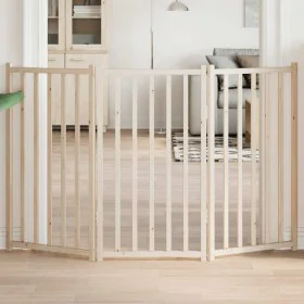 Puerta para perros plegable 3 paneles madera de abeto 150 cm by , Dog kennels and fences - Ref: Foro24-352270, Price: 50,51 €...