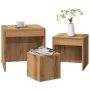 Mesas apilables 3 pzas madera contrachapada color roble artisan by , Side tables - Ref: Foro24-856687, Price: 75,98 €, Discou...