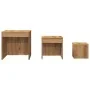 Mesas apilables 3 pzas madera contrachapada color roble artisan by , Side tables - Ref: Foro24-856687, Price: 75,98 €, Discou...