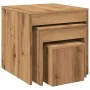 Mesas apilables 3 pzas madera contrachapada color roble artisan by , Side tables - Ref: Foro24-856687, Price: 75,98 €, Discou...
