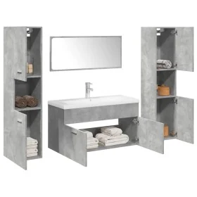 Set muebles de baño 5 piezas madera ingeniería gris hormigón von , Badezimmermöbel - Ref: Foro24-3324887, Preis: 336,02 €, Ra...