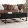 Mesa de centro de madera ingeniería y metal negro 100x50x35 cm by , Coffee table - Ref: Foro24-848779, Price: 66,44 €, Discou...