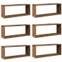 Estantes cubo de pared 6 uds madera envejecida 60x15x23 cm by , Shelves and shelves - Ref: Foro24-856588, Price: 57,74 €, Dis...