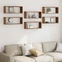 Estantes cubo de pared 6 uds madera envejecida 60x15x23 cm by , Shelves and shelves - Ref: Foro24-856588, Price: 57,74 €, Dis...