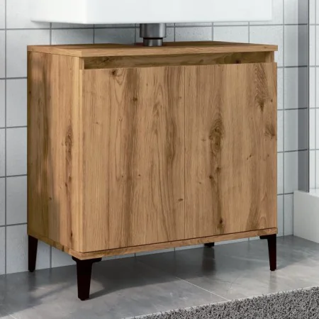 Mueble de lavabo madera de ingeniería roble artisan 58x33x60 cm de , Tocadores de baño - Ref: Foro24-857118, Precio: 59,13 €,...