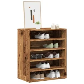 Mueble zapatero madera ingeniería madera envejecida 60x35x70 cm by , Shoe racks and shoe organizers - Ref: Foro24-856700, Pri...
