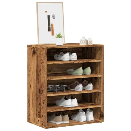 Mueble zapatero madera ingeniería madera envejecida 60x35x70 cm by , Shoe racks and shoe organizers - Ref: Foro24-856700, Pri...