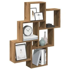 Estante cubo pared madera ingeniería roble artisan 78x15x93 cm by , Shelves and shelves - Ref: Foro24-856595, Price: 42,00 €,...
