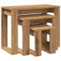 Mesas apilables 3 uds madera de ingeniería roble artisan by , Side tables - Ref: Foro24-856679, Price: 57,35 €, Discount: %