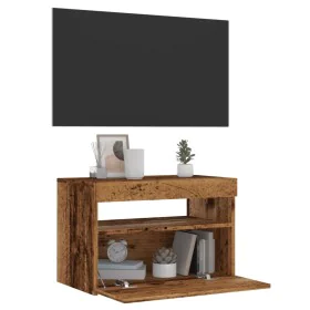 Mueble TV luces LED madera ingeniería envejecida 60x35x40 cm by , TV Furniture - Ref: Foro24-856309, Price: 51,57 €, Discount: %