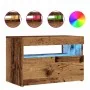 Mueble TV luces LED madera ingeniería envejecida 60x35x40 cm by , TV Furniture - Ref: Foro24-856309, Price: 51,57 €, Discount: %