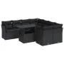 Set de sofás de jardín con cojines 9 pzas ratán sintético negro by , Garden sets - Ref: Foro24-3326126, Price: 619,63 €, Disc...