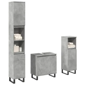 Set muebles de baño 2 piezas madera contrachapada gris hormigón von , Badezimmermöbel - Ref: Foro24-3324954, Preis: 165,87 €,...