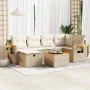 Set sofás de jardín 7 piezas y cojines ratán sintético beige by , Garden sets - Ref: Foro24-3325978, Price: 505,91 €, Discoun...
