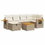 Set sofás de jardín 7 piezas y cojines ratán sintético beige by , Garden sets - Ref: Foro24-3325978, Price: 505,91 €, Discoun...