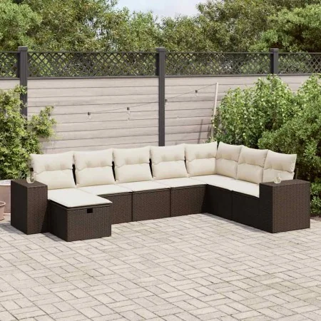 Set sofás de jardín 8 piezas y cojines ratán sintético marrón de , Conjuntos de jardín - Ref: Foro24-3325739, Precio: 517,67 ...