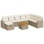 Set de sofás de jardín con cojines 9 pzas ratán sintético beige von , Gartensets - Ref: Foro24-3325803, Preis: 601,44 €, Raba...
