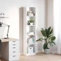Estantería madera de ingeniería blanco brillo 40x24x176 cm de , Librerías y estanterías - Ref: Foro24-858305, Precio: 70,37 €...