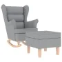 Sillón mecedora con taburete tela gris claro by , Armchairs - Ref: Foro24-3307997, Price: 280,62 €, Discount: %