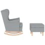 Sillón mecedora con taburete tela gris claro by , Armchairs - Ref: Foro24-3307997, Price: 280,62 €, Discount: %