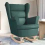 Silla mecedora de tela verde oscuro 74x90x102 cm de , Sillones - Ref: Foro24-4016924, Precio: 217,18 €, Descuento: %