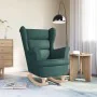 Silla mecedora de tela verde oscuro 74x90x102 cm de , Sillones - Ref: Foro24-4016924, Precio: 217,18 €, Descuento: %