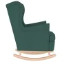 Silla mecedora de tela verde oscuro 74x90x102 cm de , Sillones - Ref: Foro24-4016924, Precio: 217,18 €, Descuento: %