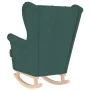 Silla mecedora de tela verde oscuro 74x90x102 cm de , Sillones - Ref: Foro24-4016924, Precio: 217,18 €, Descuento: %