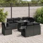 Set de sofás de jardín con cojines 9 pzas ratán sintético negro by , Garden sets - Ref: Foro24-3326496, Price: 717,66 €, Disc...
