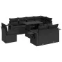 Set de sofás de jardín con cojines 9 pzas ratán sintético negro by , Garden sets - Ref: Foro24-3326496, Price: 717,66 €, Disc...