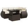 Set comedor de jardín 5 piezas y cojines ratán sintético marrón von , Gartensets - Ref: Foro24-3326634, Preis: 417,97 €, Raba...