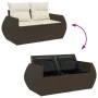 Set comedor de jardín 5 piezas y cojines ratán sintético marrón von , Gartensets - Ref: Foro24-3326634, Preis: 417,97 €, Raba...