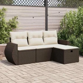 Set de sofás de jardín 4 pzas y cojines ratán sintético marrón von , Gartensets - Ref: Foro24-3325559, Preis: 284,30 €, Rabat...