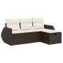 Set de sofás de jardín 4 pzas y cojines ratán sintético marrón von , Gartensets - Ref: Foro24-3325559, Preis: 284,30 €, Rabat...